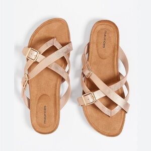 Maurices Adele Criss Cross Rose Gold Sandals